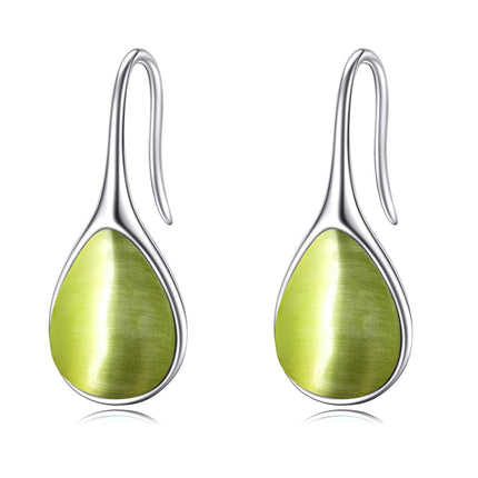 925 Sterling Silver Turquoise Teardrop Threader Earrings for Women - Long Dangle Pierced Jewelry