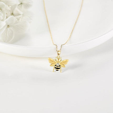 14K Gold Black Onyx Wave Turtle Pendant Necklace for Women Girls