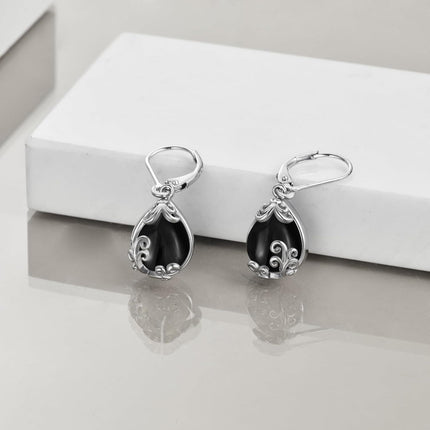 925 Sterling Silver Blue Opalite Drop Earring Leverbacks for Women