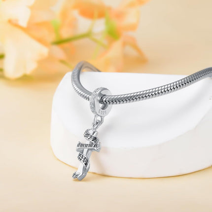 925 Sterling Silver Musical Notes & Piano Keys Dangle Charm Bead for Women's Bracelets Jewelry Accessories