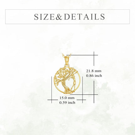 14K Gold Tree Of Life Pendant Necklace s For Women