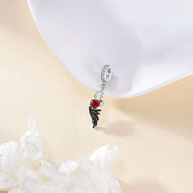 925 Sterling Silver Angel Wing Charm Beads Fits Bracelets Necklaces Gothic s for Women