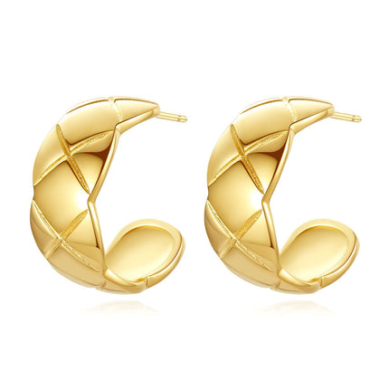 Gold Metal Lightweight Geometric Hoop Earrings for Women Gifts Jewelry 42mm Diameter