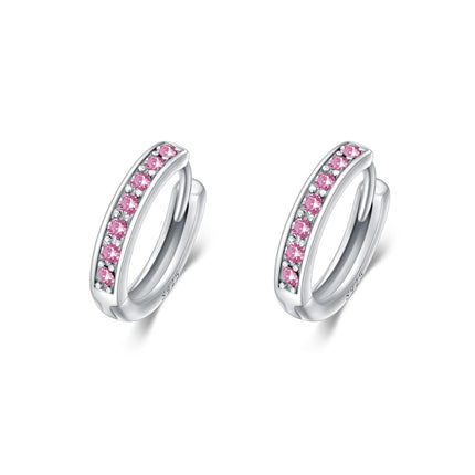 925 Sterling Silver 925 Sterling Silver Cubic Zirconia Austrian Crystals Birthstone Huggie Hoop Earrings