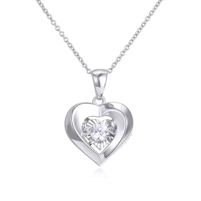 18k Gold Heart Pendant Necklace with 18kt Gold Chain Fine Jewelry for Wife Mother's Day Gift 18 Inches