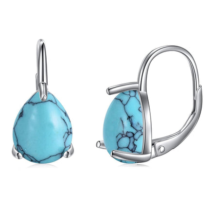 925 Sterling Silver Purple Jade Leverback Earrings Gemstone s for Women