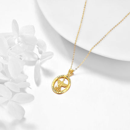 14K Gold Saint Michael Pendant Protection Charm Necklace Gifts for Her Valentines Day Mother's Day