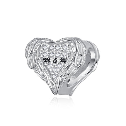 925 Sterling Silver Heart Angel Wing Charm Bracelet for Women DIY  Ideas