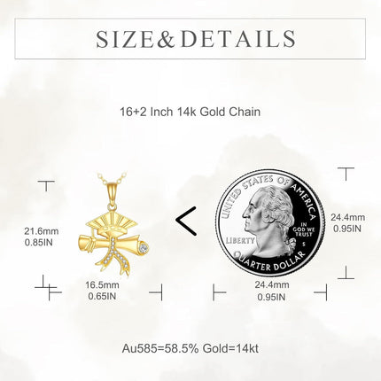 14K Gold Graduation Cap and Diploma Pendant Necklace for Women Mom Friends