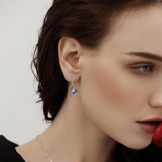 925 Sterling Silver Hummingbird Dangle Earrings for Women Gifts