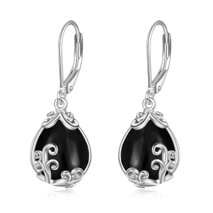 925 Sterling Silver Blue Opalite Drop Earring Leverbacks for Women