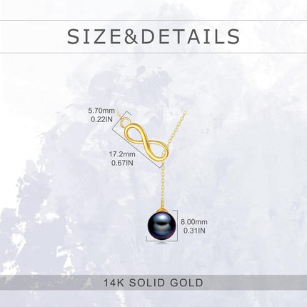 14K Gold Heart Pendant with Cubic Zirconia Lariat Necklace for Women's s