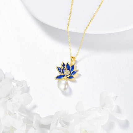 925 Sterling Silver Lotus Necklace with Mystical Goddess Symbol - 20mm Pendant, 18-22 Chain, Hypoallergenic Jewelry Gift for Women