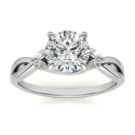 14K Gold Moissanite 1 0ct Round Infinity Twist Engagement Ring