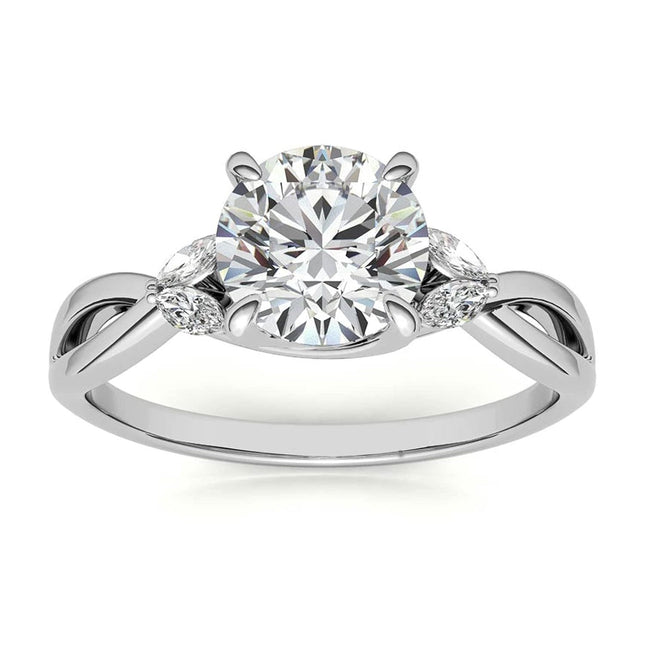 14K Gold Moissanite 1 0ct Round Infinity Twist Engagement Ring