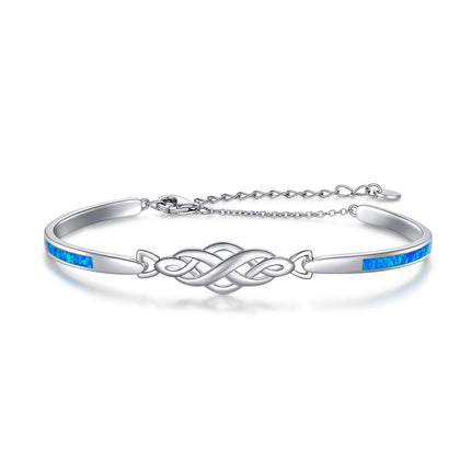 925 Sterling Silver Opal Cuff Bangle Bracelet Hypoallergenic Gift for Women