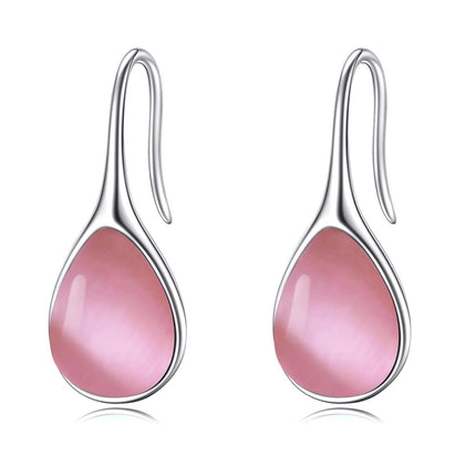925 Sterling Silver Turquoise Teardrop Threader Earrings for Women - Long Dangle Pierced Jewelry