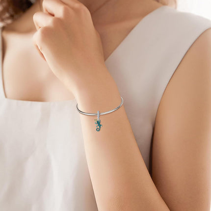 925 Sterling Silver Blue Enamel Gecko Charm Pendant for Bracelets Necklaces s Women Girls Kids