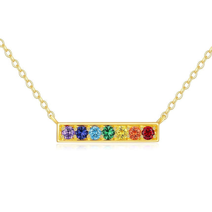 14K Gold Bar Diamond Pendant Necklace for Women