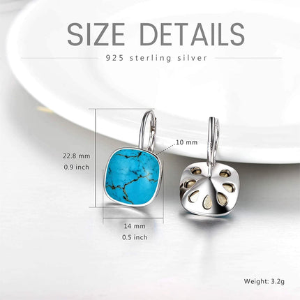 925 Sterling Silver Green Cushion Cut Austrian Crystal Leverback Earrings Hypoallergenic Gift for Her