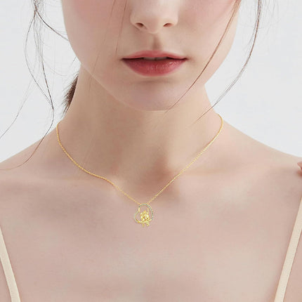 Gold 14K Always My Sister Forever Friend Heart Pendant Necklace for Sisters and Moms - Mothers' Day Gifts