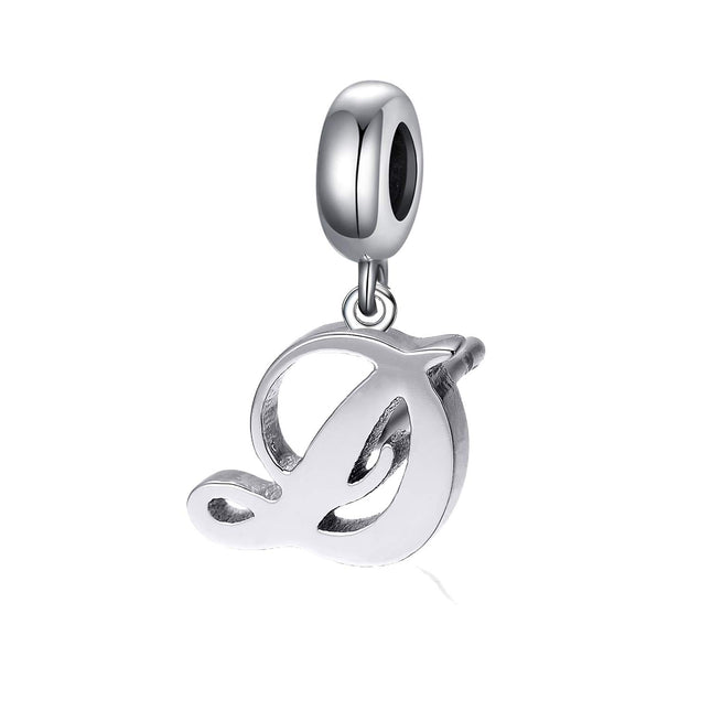 925 Sterling Silver Personalized Name Charm for Bracelet Custom Any Name Initial Letter Number Date Name Plate Bead for Bracelet
