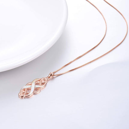 925 Sterling Silver Blue Created Opal Celtic Knot Pendant Necklace for Women