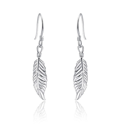 925 Sterling Silver Feather Dangle Drop Earrings Angel Wing s for Women Girls Sensitive Ears