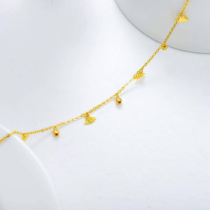 18K Gold Shell Charm Ankle Anklet for Women - Adjustable Size s