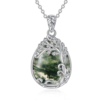 925 Sterling Silver Filigree Teardrop Pendant Necklace for Women