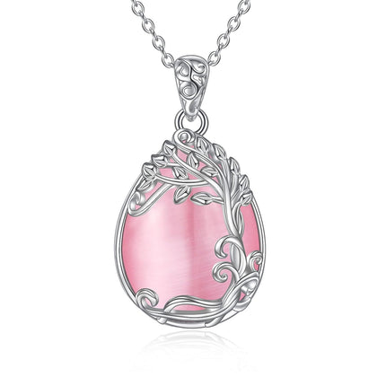 925 Sterling Silver Filigree Teardrop Pendant Necklace for Women