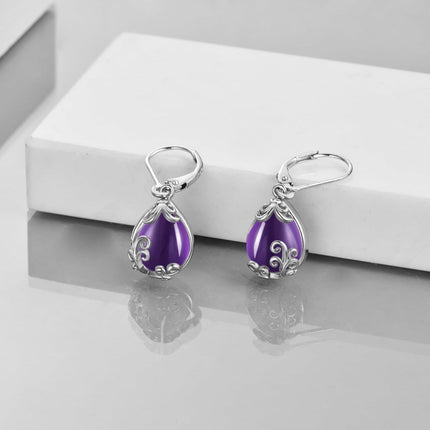 925 Sterling Silver Blue Opalite Drop Earring Leverbacks for Women