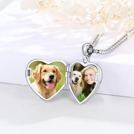 925 Sterling Silver Honeybee Photo Locket Pendant Necklace with Chain for Women
