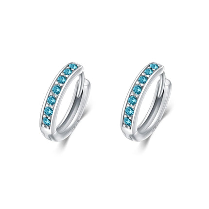 925 Sterling Silver 925 Sterling Silver Cubic Zirconia Austrian Crystals Birthstone Huggie Hoop Earrings