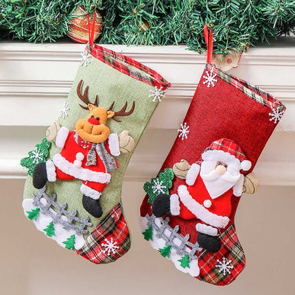 4-Pack Plaid Christmas Stockings