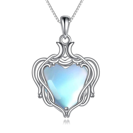 925 Sterling Silver Filigree Teardrop Pendant Necklace for Women