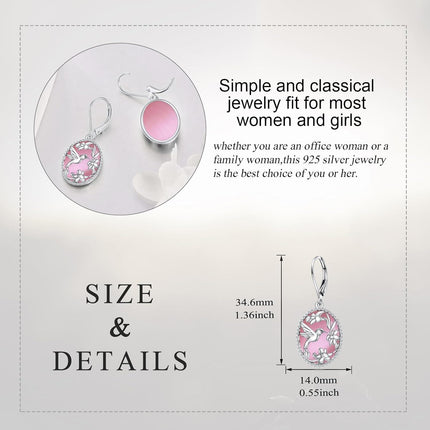 925 Sterling Silver Gold-Plated Blue Lapis Lazuli Hummingbird & Flower Drop Earrings