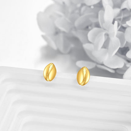 14K Gold Cowrie Shell Stud Earrings for Women Gift Ideas