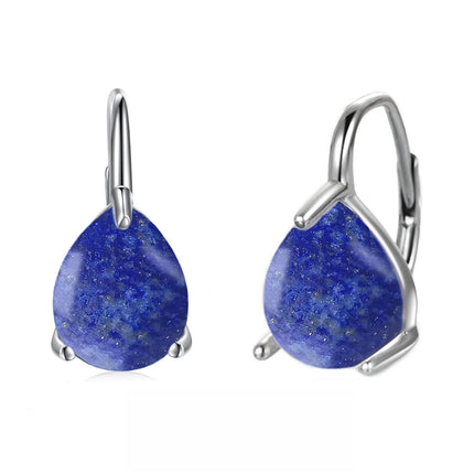 925 Sterling Silver Purple Jade Leverback Earrings Gemstone s for Women