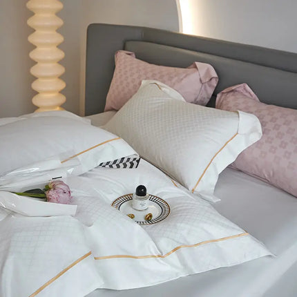 New 1000TC Egyptian Cotton Bedding Sets Luxury Jacquard Duvet Cover Flat sheet Pillowcase