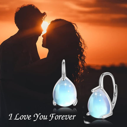 925 Sterling Silver Purple Jade Leverback Earrings Gemstone s for Women