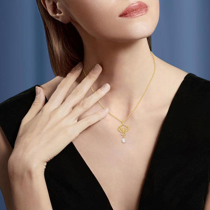 14K Gold Red Garnet Phoenix Pendant Necklace - Symbolic s for Her