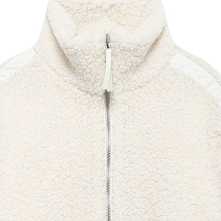 Zip Up Turtleneck Long Sleeve Plush Jacket