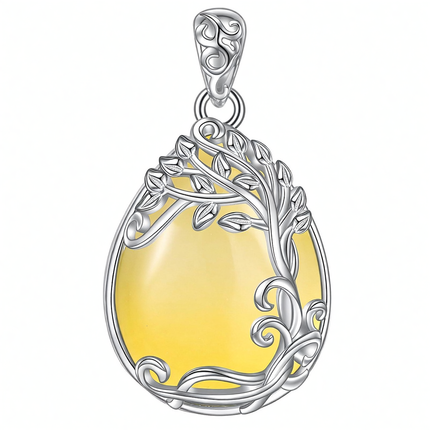 925 Sterling Silver Filigree Teardrop Pendant Necklace for Women