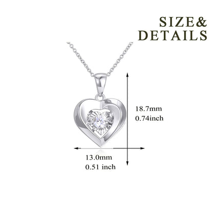 18k Gold Heart Pendant Necklace with 18kt Gold Chain Fine Jewelry for Wife Mother's Day Gift 18 Inches