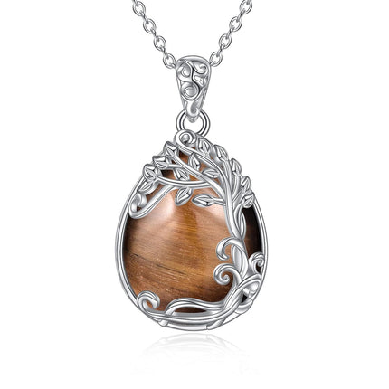 925 Sterling Silver Filigree Teardrop Pendant Necklace for Women