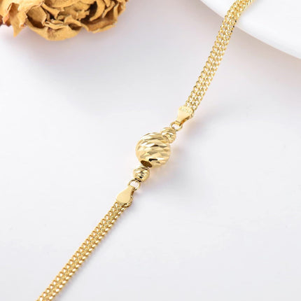 18K Gold Italian Mesh Link Chain Heart Charm Bracelet for Women Anniversary Gift