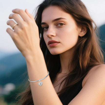 925 Sterling Silver CZ Cat Paw Charm Bracelet for Women Men, Dangle Pet Lover Gift for Her Him, Hypoallergenic Nickel-Free Jewelry for Valentine Mother's Day