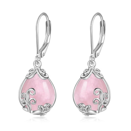 925 Sterling Silver Blue Opalite Drop Earring Leverbacks for Women