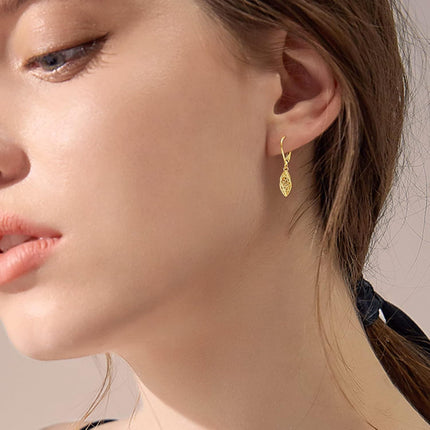 14k Solid Gold Filigree Drop Earrings for Women Leverback Fine Jewelry Birthday Gifts for Her